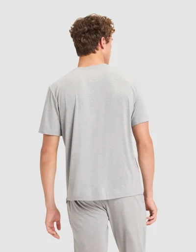 Herre Bambus Stretch-Strik Kortærmet Pyjamas T-shirt
