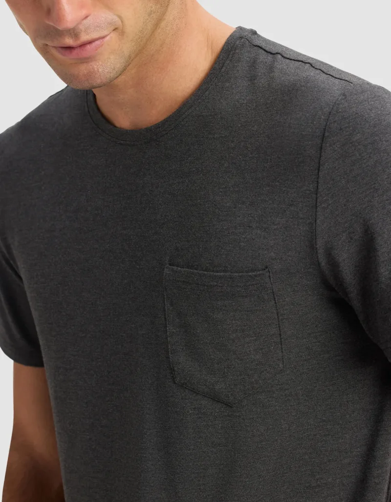 Herre Bambus Stretch-Strik Kortærmet Pyjamas T-shirt