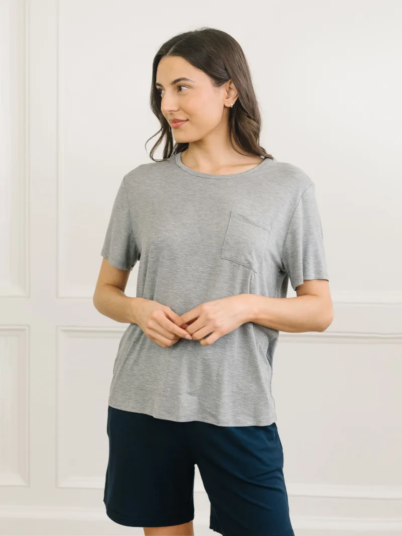 Damen Bamboo Stretch-Knit Lounge-T-Shirt