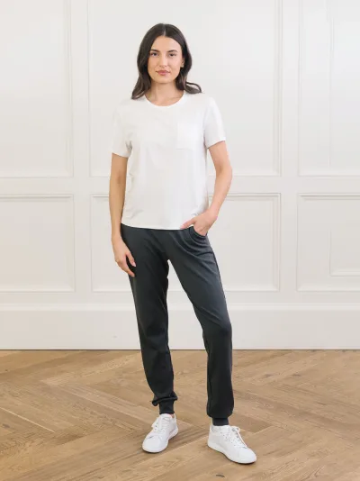 Damen Bamboo Stretch-Knit Lounge-T-Shirt